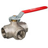 3-Way ball valve Type: 1635 Brass/PTFE Reduced bore T-bore Handle PN32 Internal thread (BSPP) 1/4" (8)